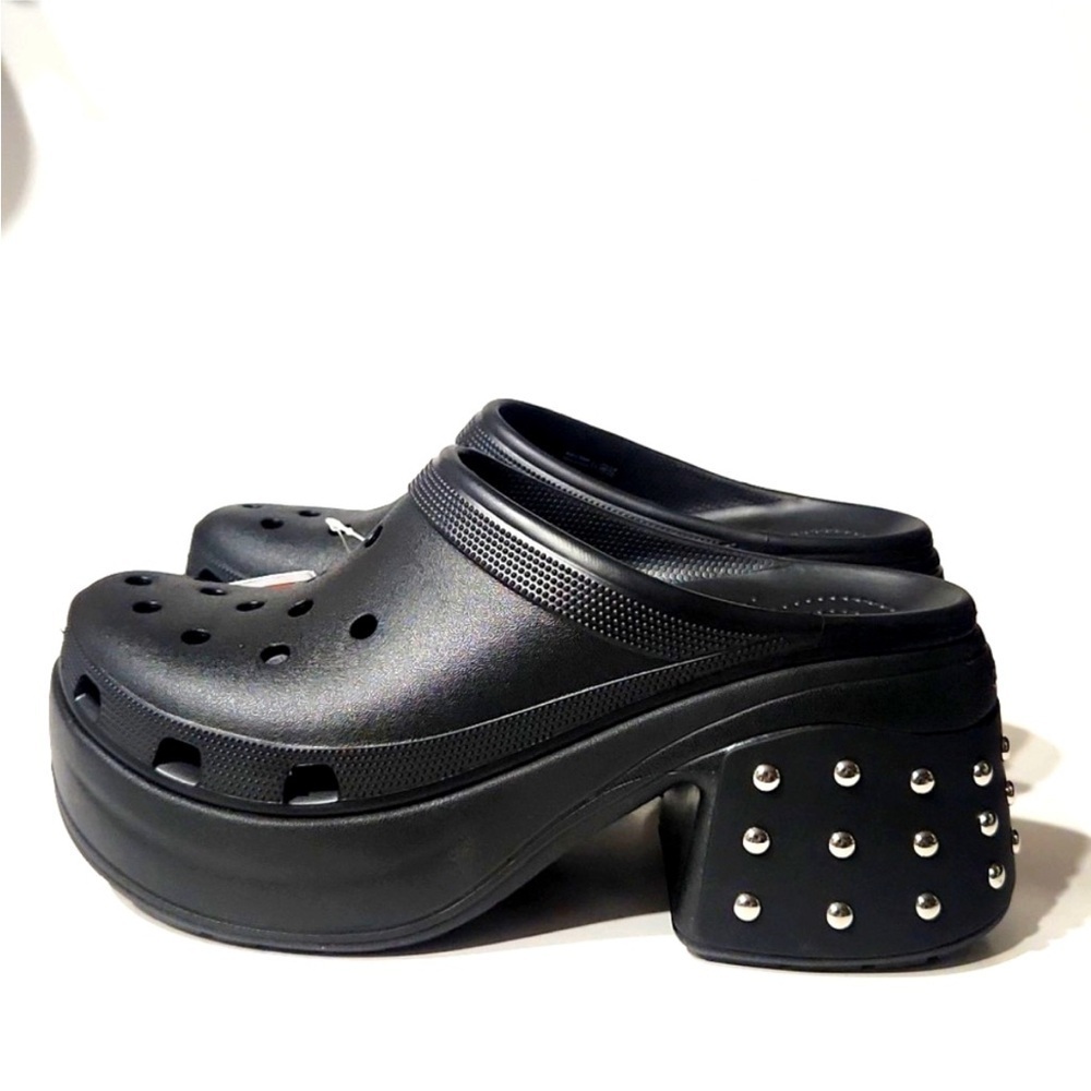 NWT Crocs Siren Studded Clog Heel Black Women's Size 13 Men’s Sz 11 - Picture 9 of 15